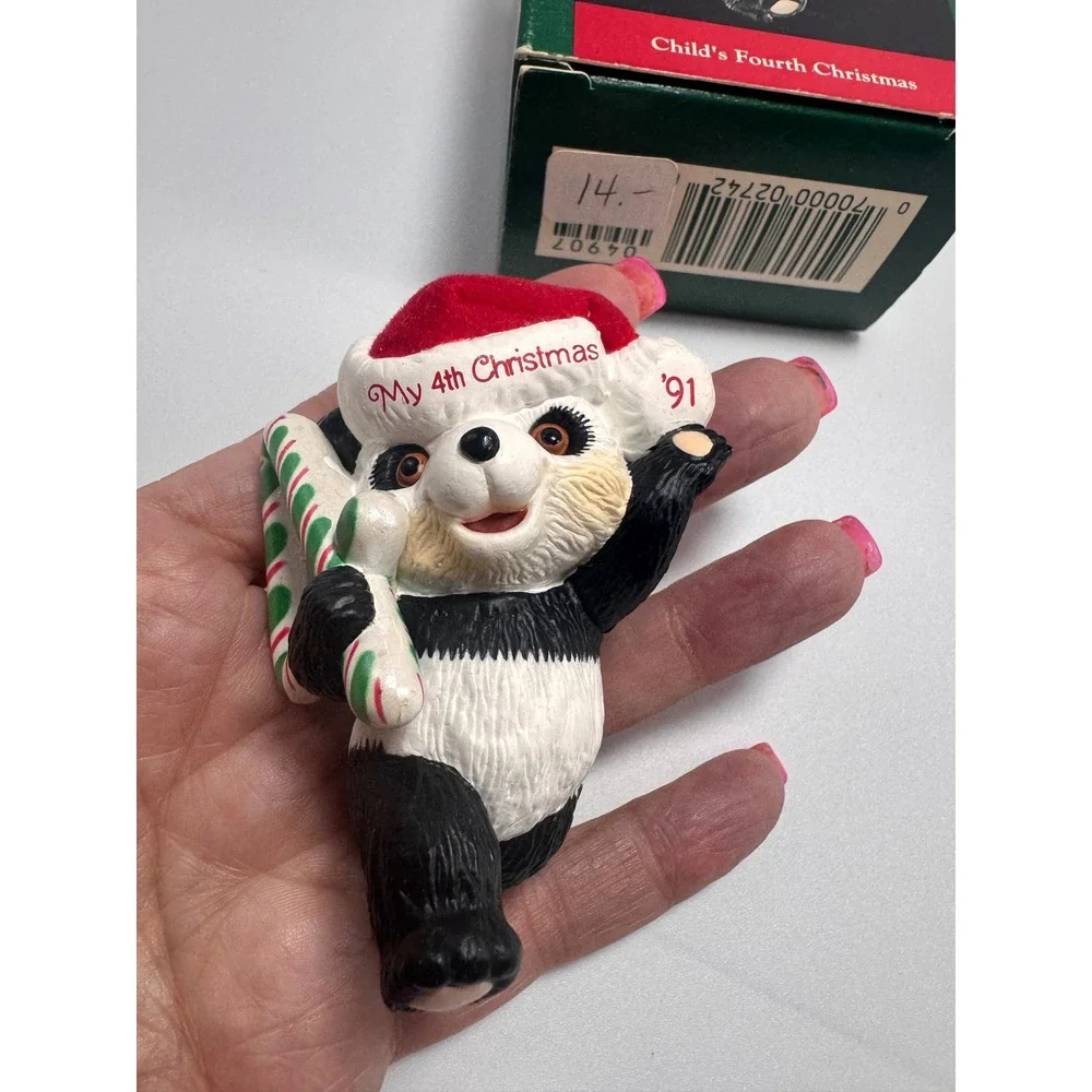 1991 Hallmark Keepsake Ornament Child's Fourth Christmas Panda Bear QX490-7